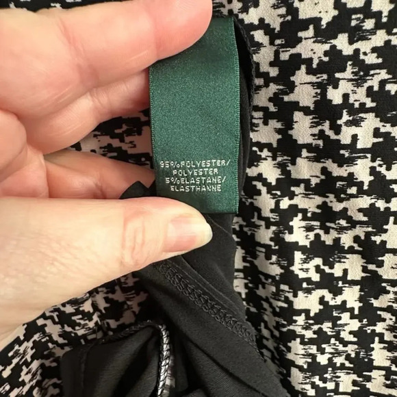 LAUREN RALPH LAUREN Black White Houndstooth Sheath Dress SIZE 18W - Picture 6 of 9